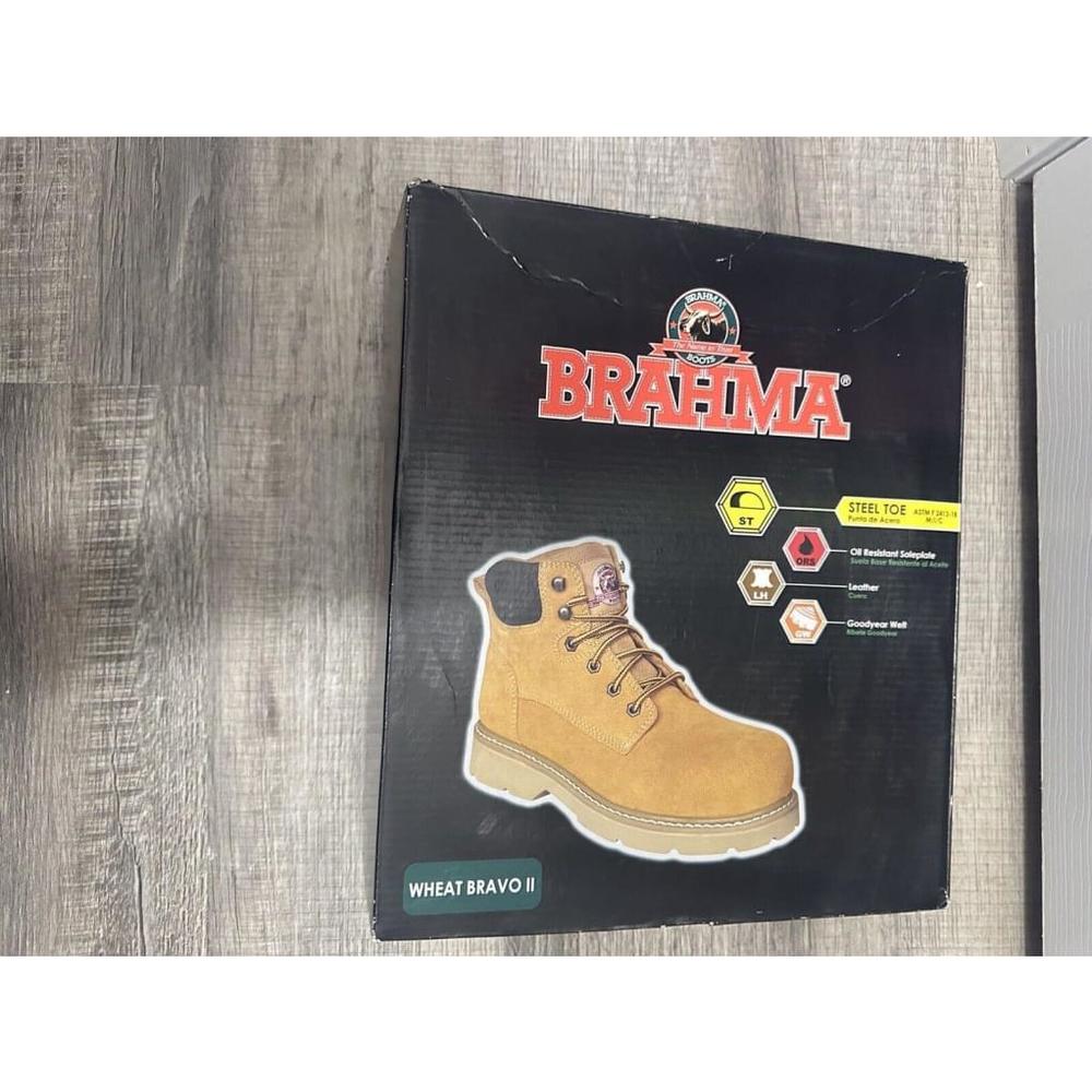 Brahma Mens Wheat Bravo II Steel Toe Work Boots Size 7 New